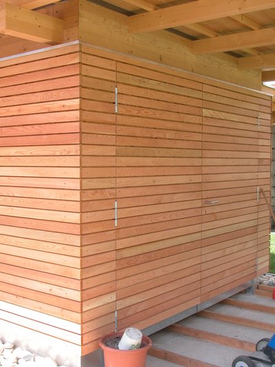 Errichtung Gerätehütte Holz
